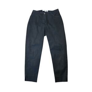 Trina Turk Black Slim Straight Leg Tailored Cigarette Cropped Pants, Size 2